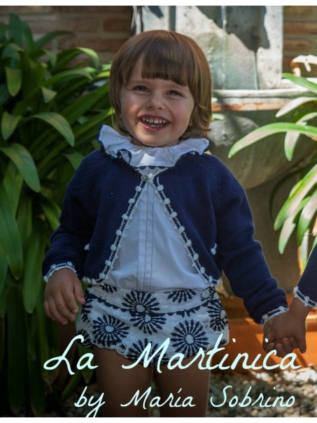 Conjunto para bebé niño colores azul y blanco de la marca La Martinica